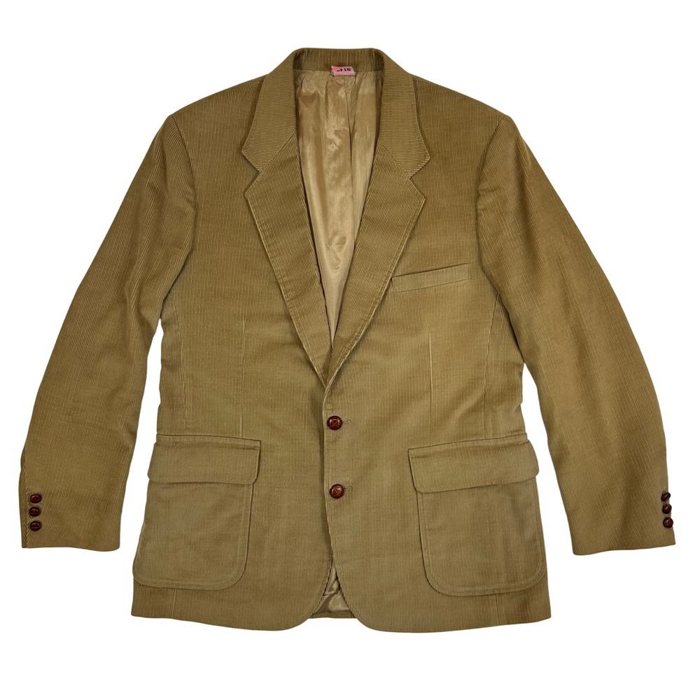 Vintage Sears Roebuck The Corduroy Collection Tan Blazer Sport Coat Mens 44R